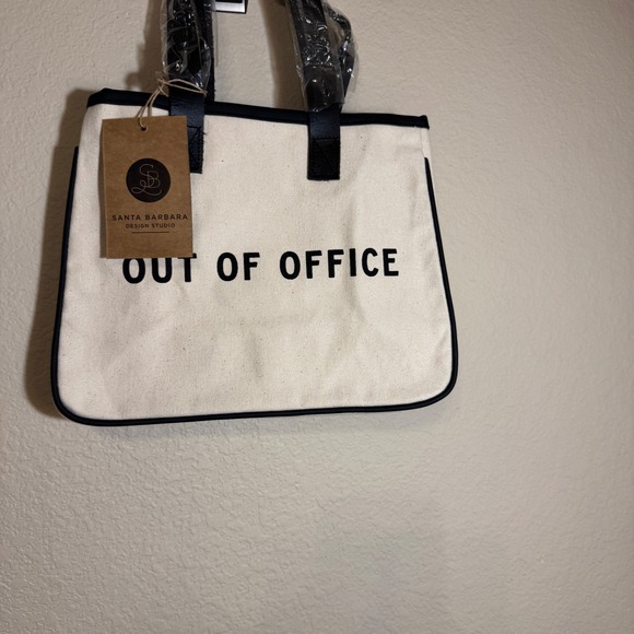 Santa Barbara Design Studio Out of Office Tote Bag Black Trim Canvas - Picture 1 of 4